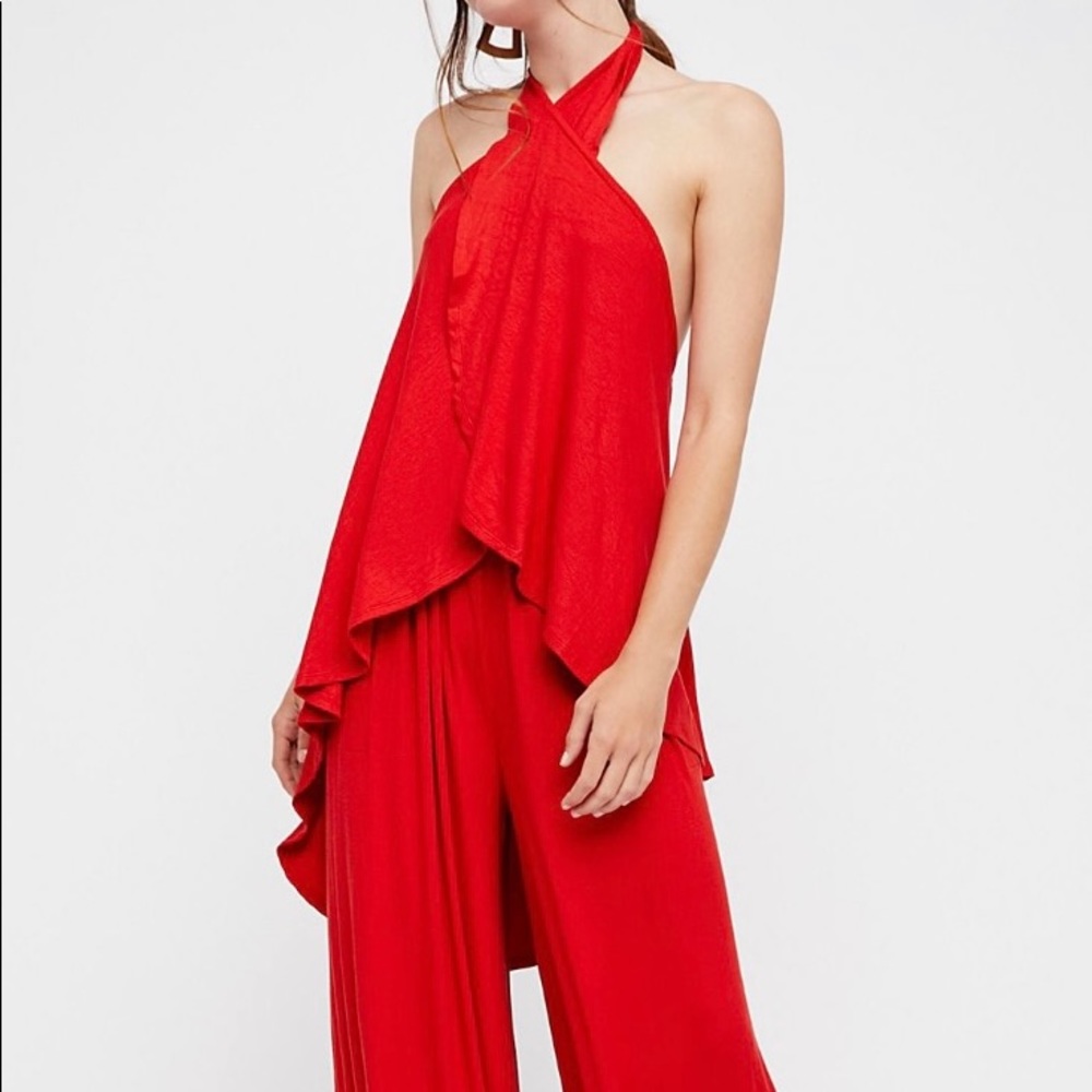 Free People Red Cha Cha Set